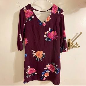 Burgundy Flower Dress